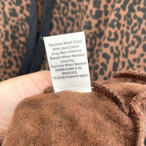 EVEREVE NWT Peyton Jensen Brown Leopard Print Erin Tunic Hooded Sweatshirt // XS - Picture 9 of 10